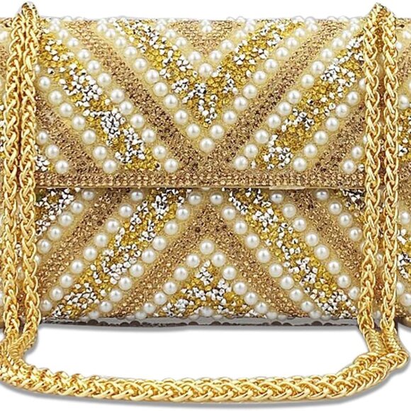 Rhinestones Clutch Purses for Women Chain Shoulder Bags Sparkly Evening Bags for - Picture 1 of 6
